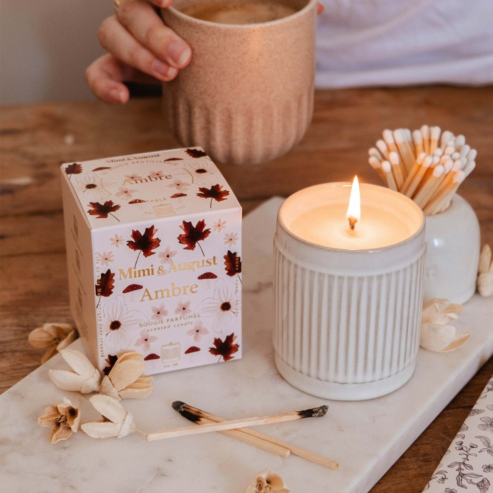 Bougie réutilisable - Ambre 227 g